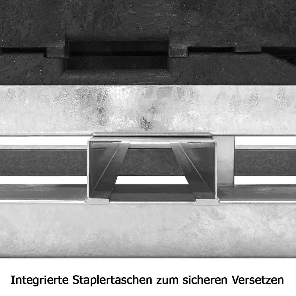 Lager- und Transporttraverse für 20 Schrankenzäune, Stahl, 224 x 112 cm