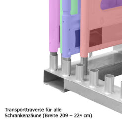 Lager- und Transporttraverse für 20 Schrankenzäune, Stahl, 224 x 112 cm