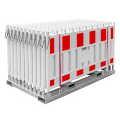 Lager- und Transporttraverse mit 20 x WEMAS TL-Schrankenzaun FUTURE RA2