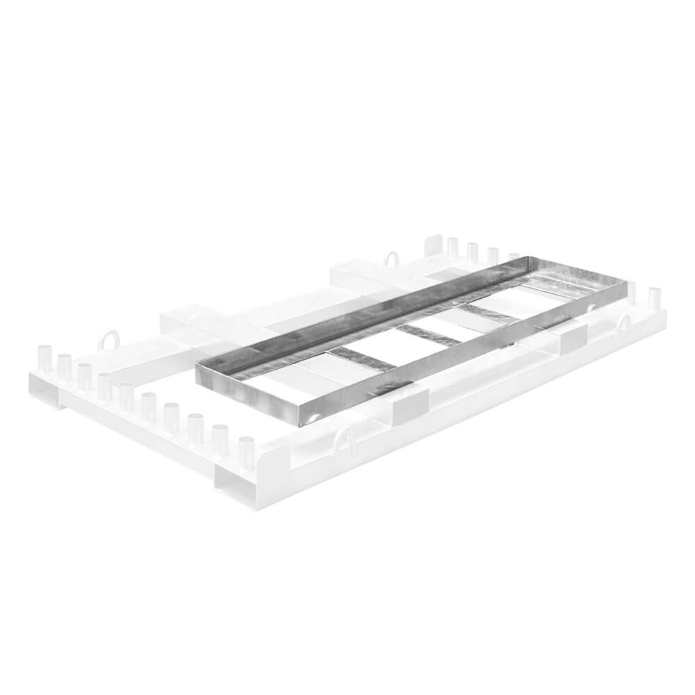 Traversen-Aufsatzrahmen für 12 K1-Fußplatten, Stahl, 180 x 45 cm