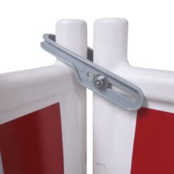 RSA-Absperr-Set, Schrankenzaun FUTURE mit Fußplatten und 5 Warnleuchten in Gelb