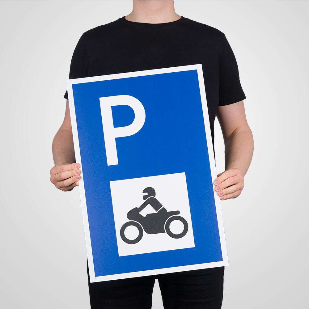 Parkplatzschild mit Motorradsymbol – Bild 3