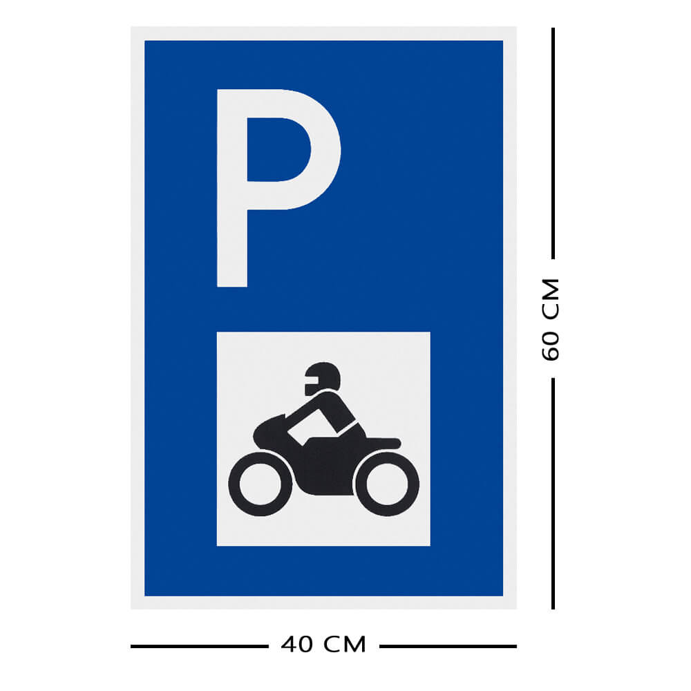 Parkplatzschild mit Motorradsymbol – Bild 2
