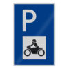 Parkplatzschild mit Motorradsymbol