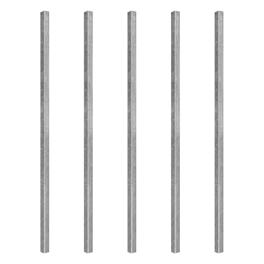BIGPACK 5x Vierkantrohr aus Stahl, verzinkt, 40 x 40 cm, Länge 3,5 m