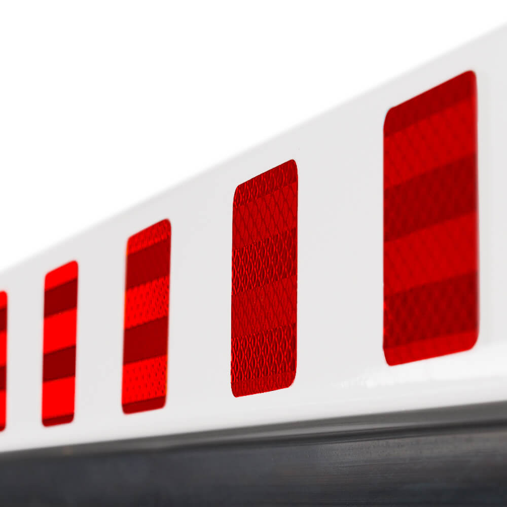 Edelstahl-Verkehrsspiegel IceFree ECO, rot/weiß, 100 x 80 cm, mit Rohrpfosten