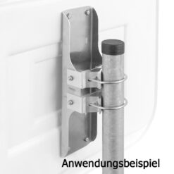 Edelstahl-Verkehrsspiegel IceFree ECO, rot/weiß, 100 x 80 cm, mit Rohrpfosten
