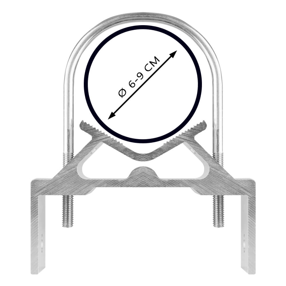 Edelstahl-Verkehrsspiegel IceFree ECO, rot/weiß, 80 x 60 cm, mit Rohrpfosten