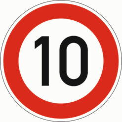 Bodenschwellen-Hinweisschild-Set zum Einbetonieren mit 1 von 4 Verkehrsschildern