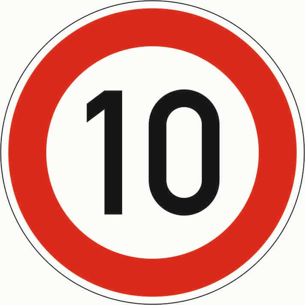 Bodenschwellen-Hinweisschild-Set zum Einbetonieren mit 1 von 4 Verkehrsschildern