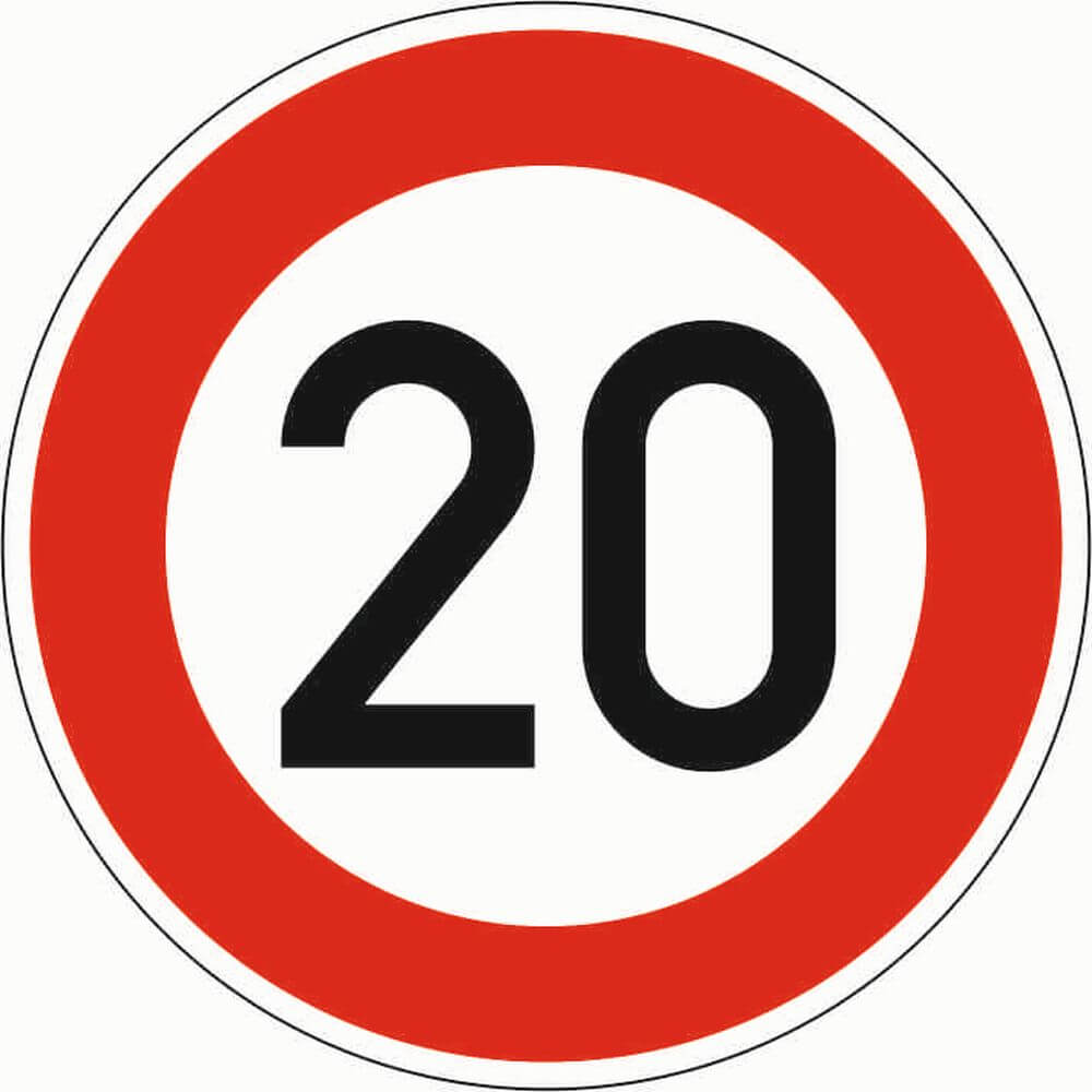 Bodenschwellen-Hinweisschild-Set zum Einbetonieren mit 1 von 4 Verkehrsschildern