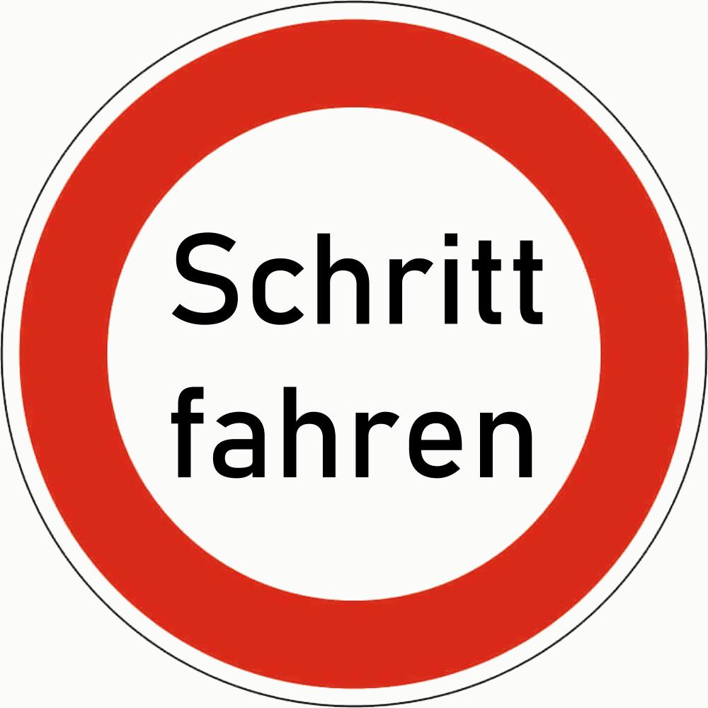 Bodenschwellen-Hinweisschild-Set zum Einbetonieren mit 1 von 4 Verkehrsschildern