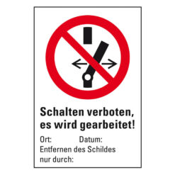 10 x Verbots-Kombischild 'Schalten verboten', Magnetfolie, 20 x 30 cm