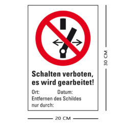 10 x Verbots-Kombischild 'Schalten verboten', Magnetfolie, 20 x 30 cm
