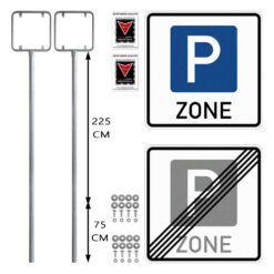 Komplett-Set Parkraumbewirtschaftungszone Anfang/Ende, RA1, 60 x 60 cm