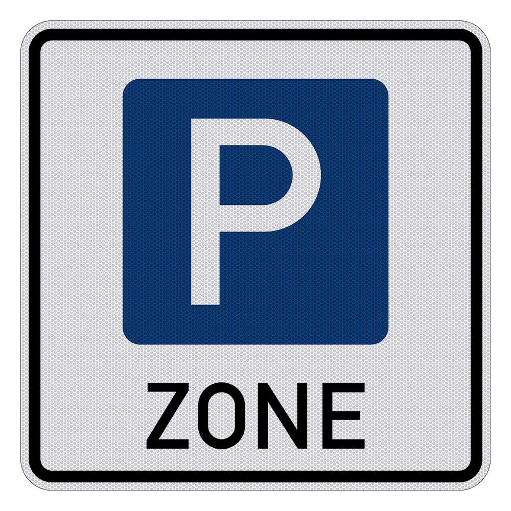 Komplett-Set Parkraumbewirtschaftungszone Anfang/Ende, RA2, 60 x 60 cm