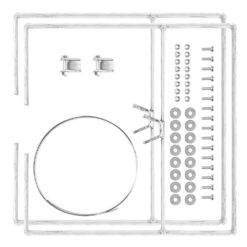 Sammelplatzwürfel Komplett-Set, 4 Rettungszeichen, Rahmen, 3 m Rohrpfosten