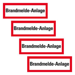 Brandschutzschild Brandmelde-Anlage, 4 Stück, Folie, BMA, 29,7 x 10,5 cm