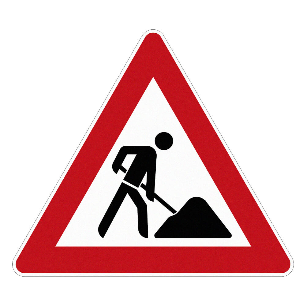 Schilder-Set 'Achtung Baustelle' mit VZ 123 und Blankoschild, RA2, 8-teilig