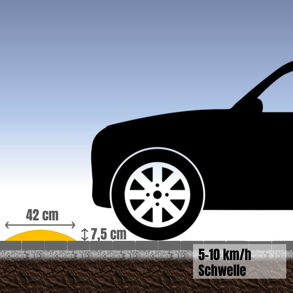 WEMAS Bodenschwelle 5-10 km/h, Anfangsstück Temposchwelle, sc.,42,5x21,25x7,5 cm