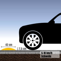 WEMAS Bodenschwelle 5-10 km/h, Anfangsstück Temposchwelle, glb, 42,5x21,25x7,5cm