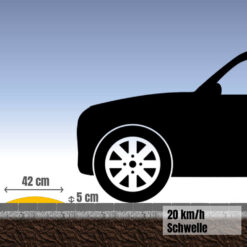 WEMAS Bodenschwelle 20 km/h, Endstück Temposchwelle, gelb, 42,5x21,25x5 cm